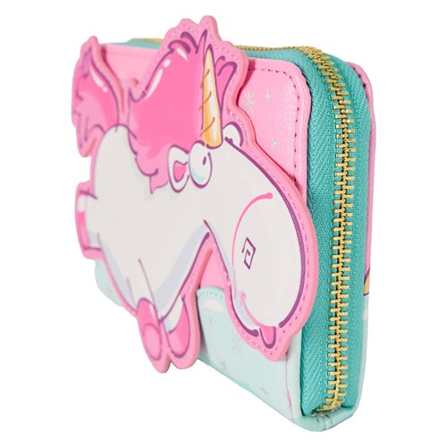 Loungefly Minions Fluffy Unicorn Zip-Around Wallet Faux Leather Lucky Rainbow