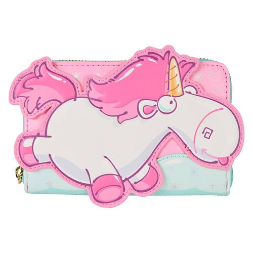 Loungefly Minions Fluffy Unicorn Zip-Around Wallet Faux Leather Lucky Rainbow