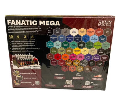 The Army Painter Warpaints Fanatic Mega Set 50 Paints Brush MDF Paint Station