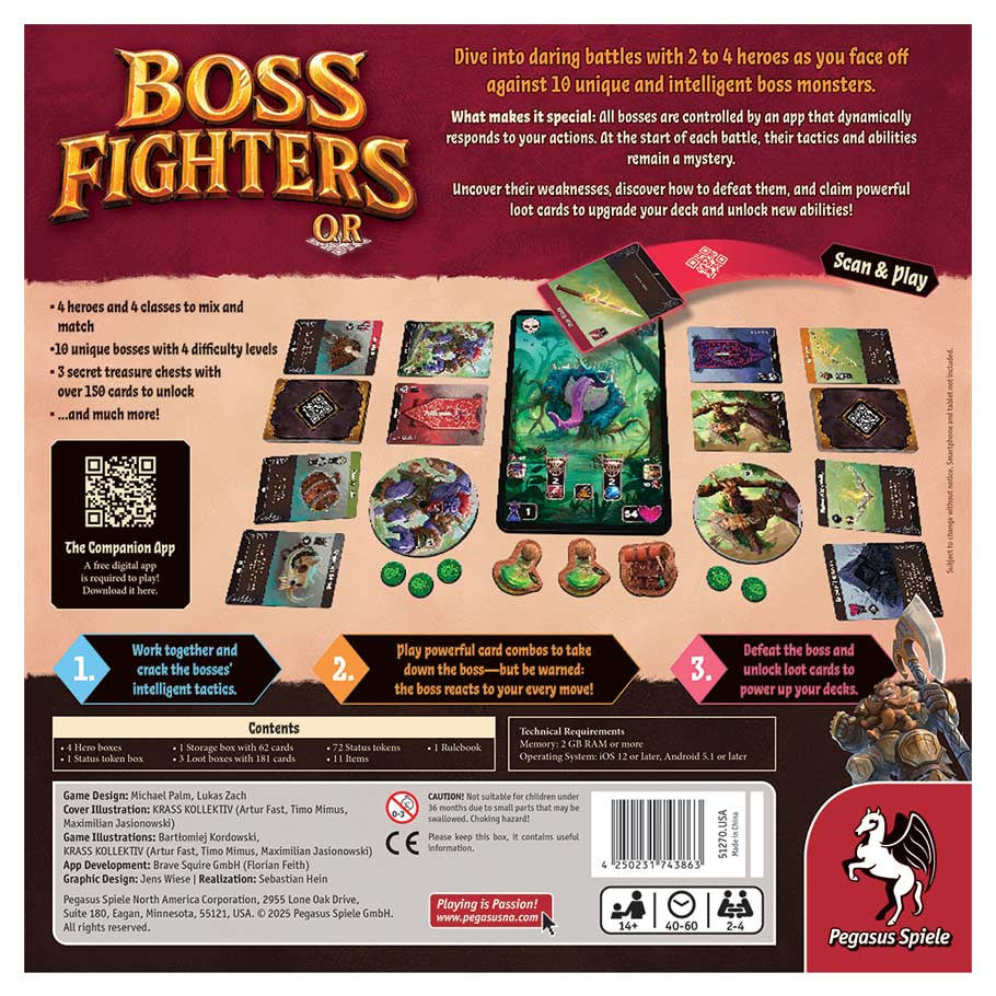 Boss Fighters QR Cooperative Fantasy Campaign Board Game
