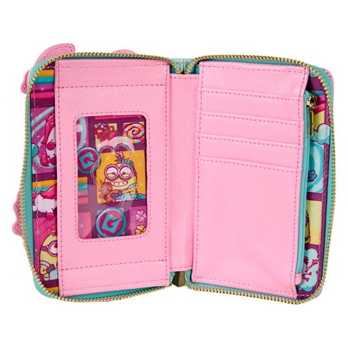 Loungefly Minions Fluffy Unicorn Zip-Around Wallet Faux Leather Lucky Rainbow