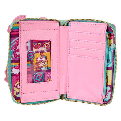 Loungefly Minions Fluffy Unicorn Zip-Around Wallet Faux Leather Lucky Rainbow