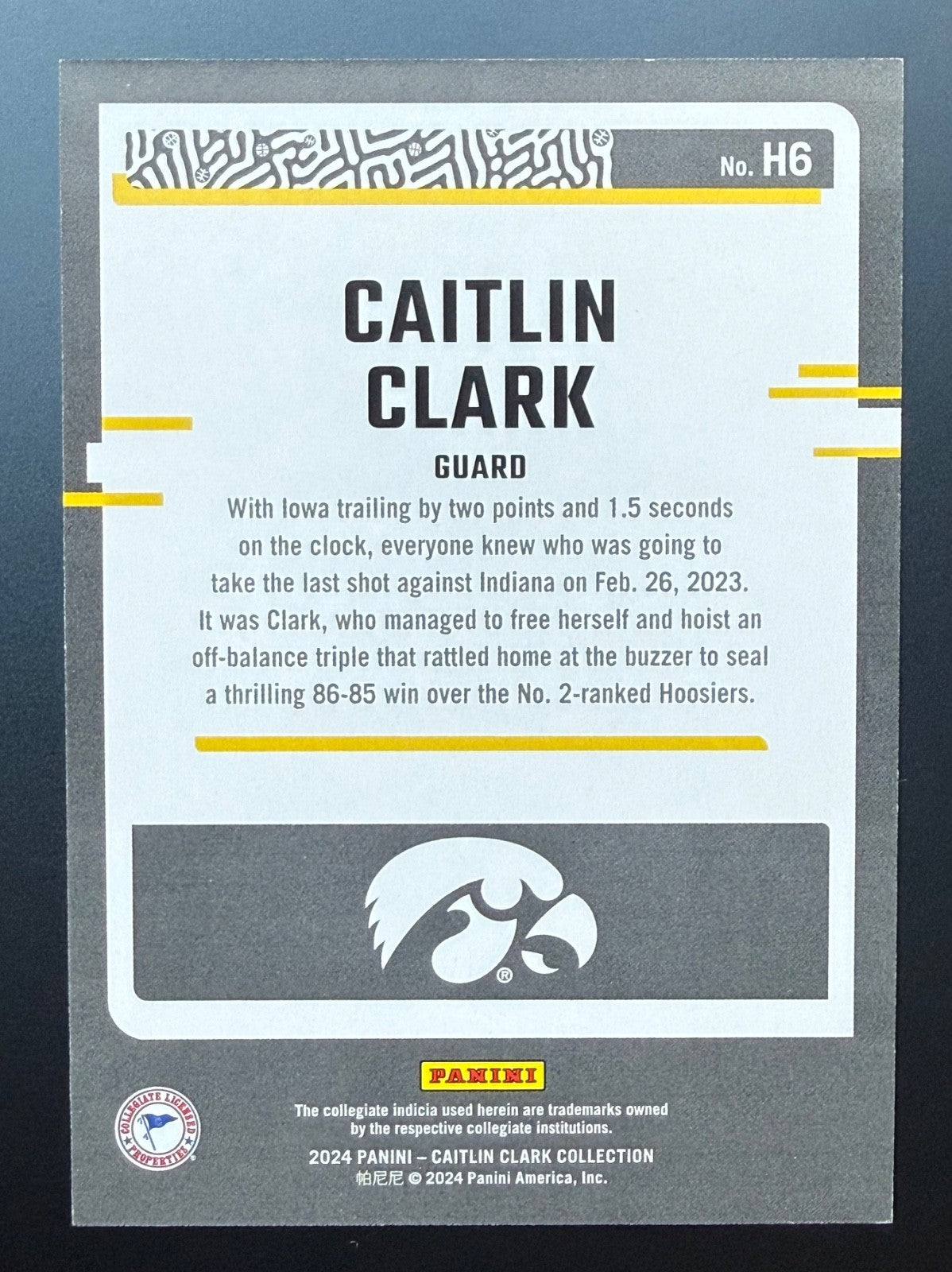 2024 Panini Caitlin Clark Collection Highlights #H6 Blue 19/22