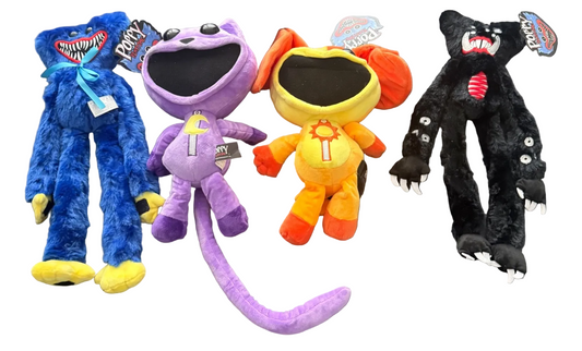 Poppy Playtime 12" Plush Toy Set of 4 - Huggy Wuggy, CatNap, DogDay, and Killy Willy